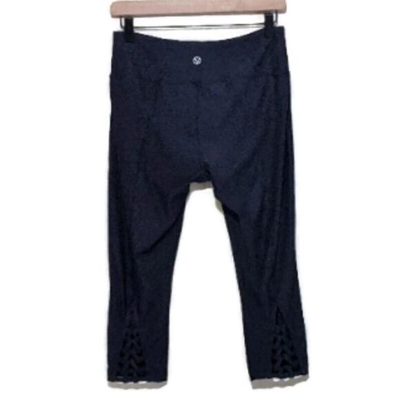 VOGO Purple Athletic Leggings Ankle Braid Detail Cropped Activewear Gym Yoga M - Picture 6 of 10